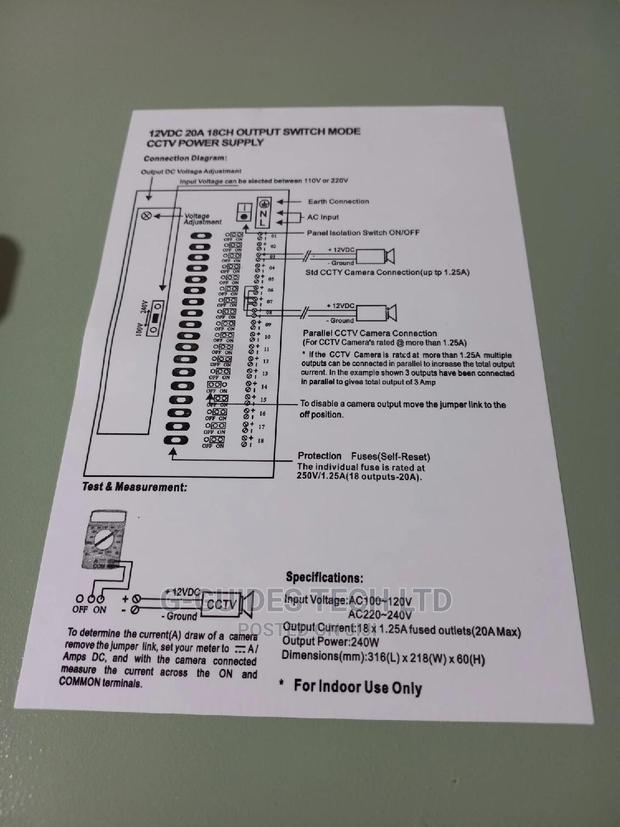 12V 20A CCTV Power Supply 18ch, 12V 20A CCTV Power Supply · Photo 3