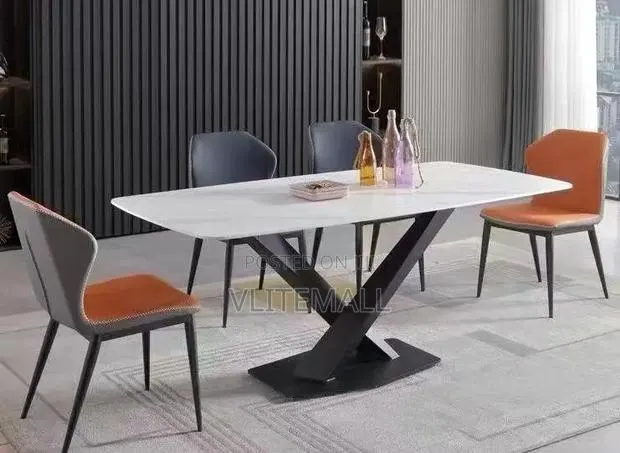 X Shape Dining Table With 4 Chairs 140*80cm · Photo 1