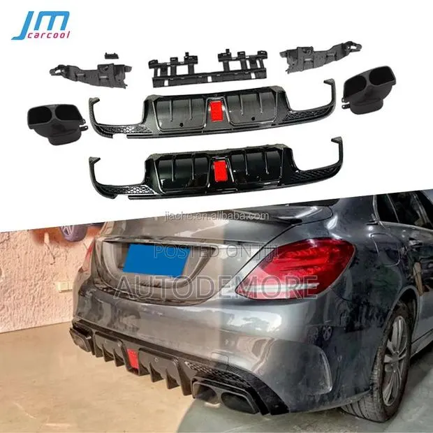 Mercedes Benz C300 Rear Bumper Diffuser With Led · Photo 1