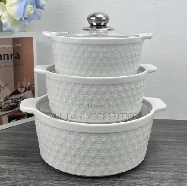 3sets Ceramic Bowl With Glass Lid · Photo 1