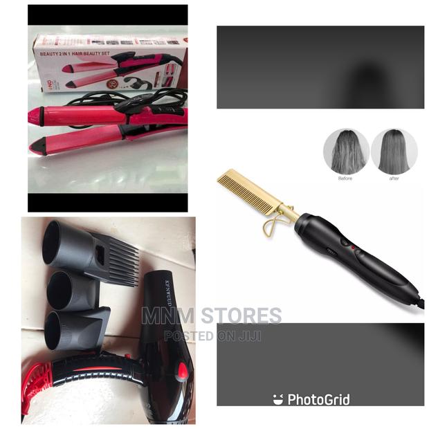 Hair Dryer With Straightener and Hot Comb · Photo 1