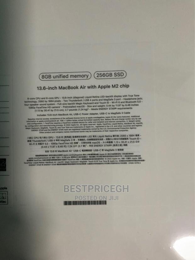 New Laptop Apple MacBook Air 2022 M2 8GB Apple M2 SSD 256GB · Photo 2
