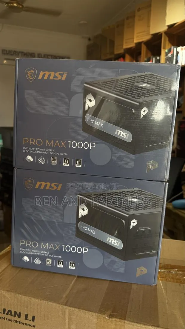 Msi Pro Max 1000w, Pcie5, 1000w Power Supply, 80+ Platinum · Photo 1