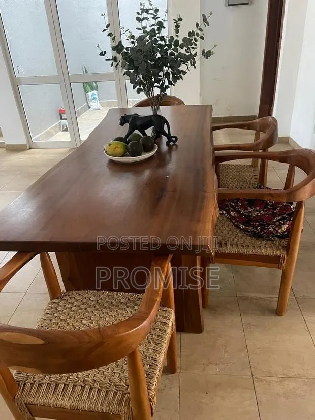 Elegant Wooden Dining Table Set With 6 Chairs · Photo 1