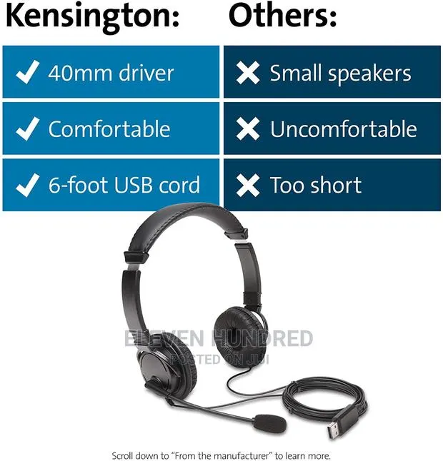 Kensington Usb Hi-Fi Headphones · Photo 1