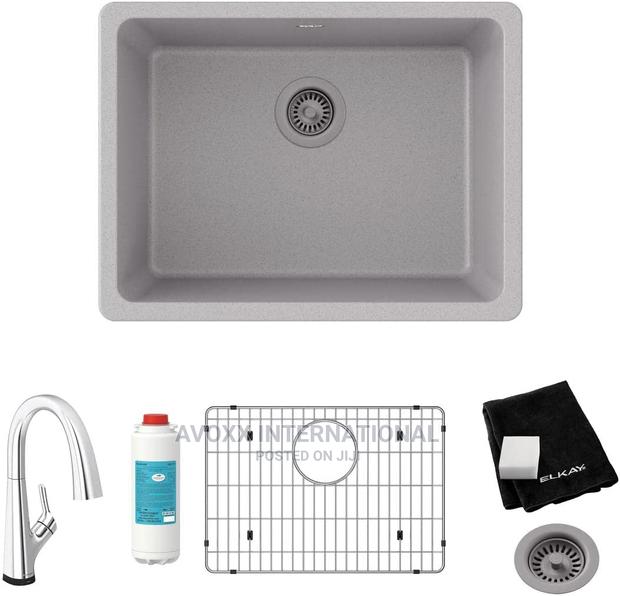Elkay Quartz Classic Greystone Quartz 24.625 In. Single Bowl