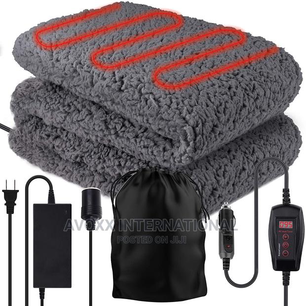 Zone Tech 12v Sherpa Fleece Travel Blanket - Grey · Photo 1