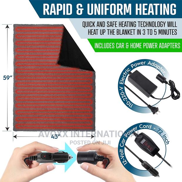 Zone Tech 12v Sherpa Fleece Travel Blanket - Grey · Photo 2