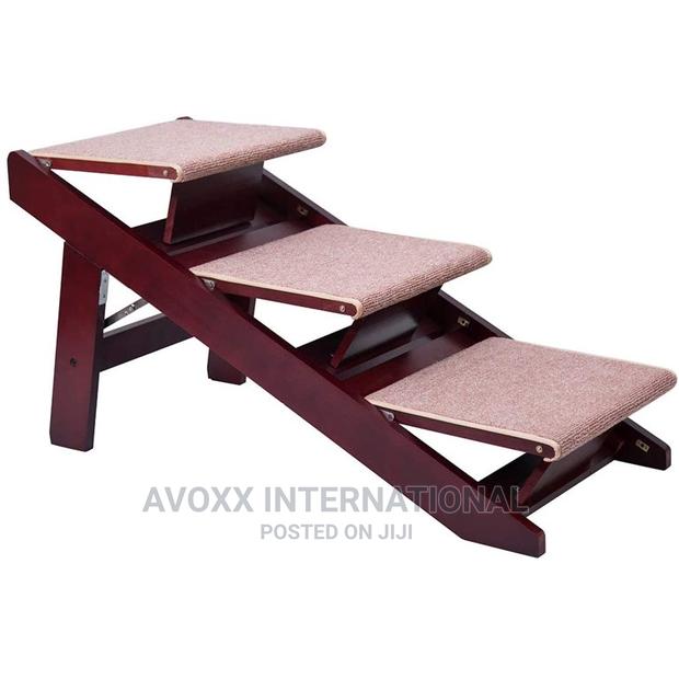 Pawland PAWLAND 3 Steps Pet Stairs for Dogs, Cats(Mahogany) · Photo 1