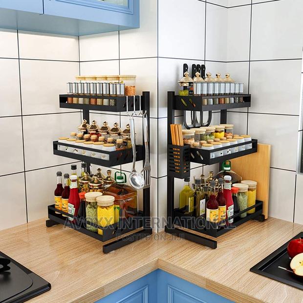 TOOLKISS Spice Rack, 3-Tier Bathroom/Kithen Organizer · Photo 1