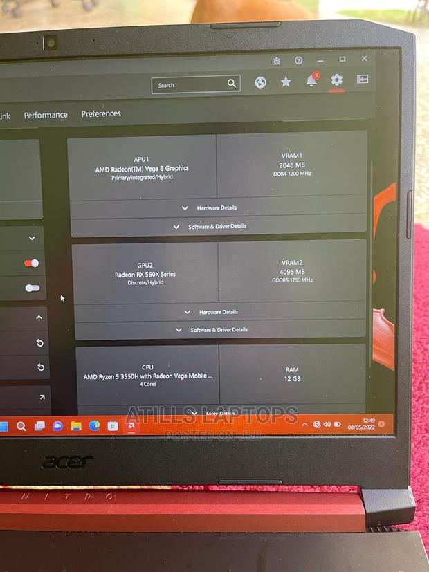 Laptop Acer Nitro 5 16GB AMD Ryzen 5 HDD+SSD 512GB · Photo 2