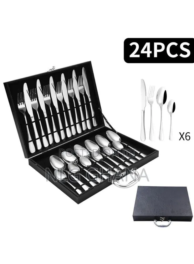 24pcs Silverware Set Stainless Steel. Model Number: · Photo 1
