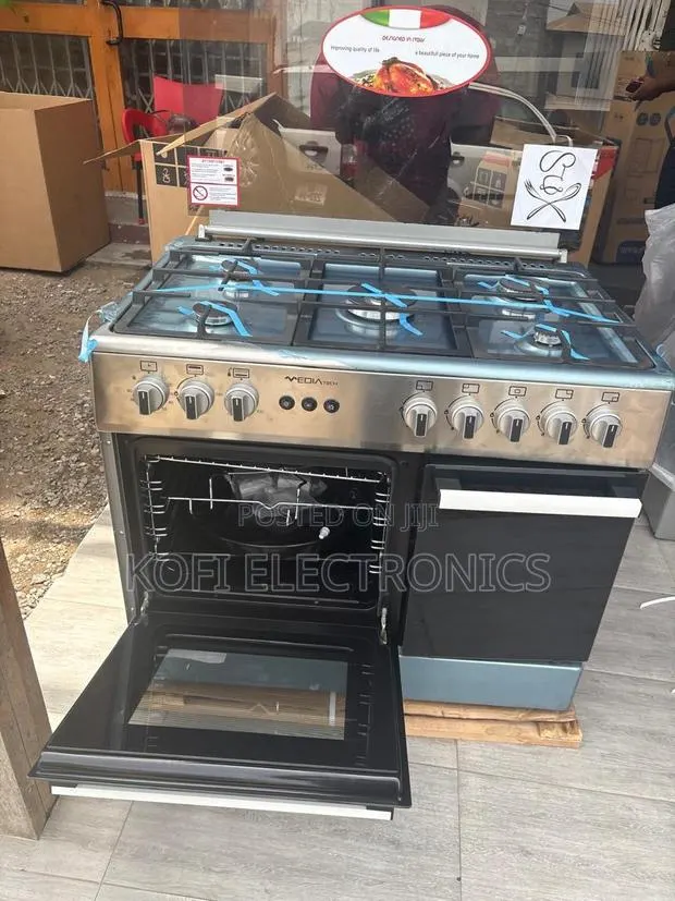 Mediatech 60x90 Grey Gas Cooker Big Size, Maximum Performance · Photo 1