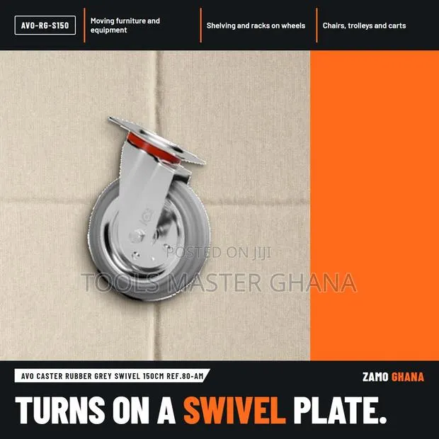 Avo Caster Rubber Grey Swivel 150Cm Ref.80-Am - AVO-RG-S150 · Photo 1