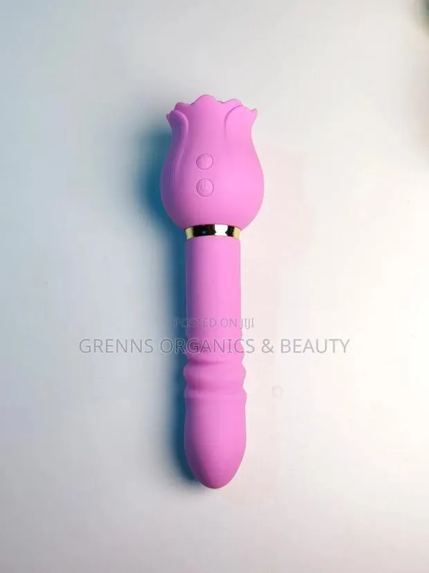 2in1 Pink Rose Suction Dildo Vibrator – Clitoral G-Spot Women Sextoy · Photo 1