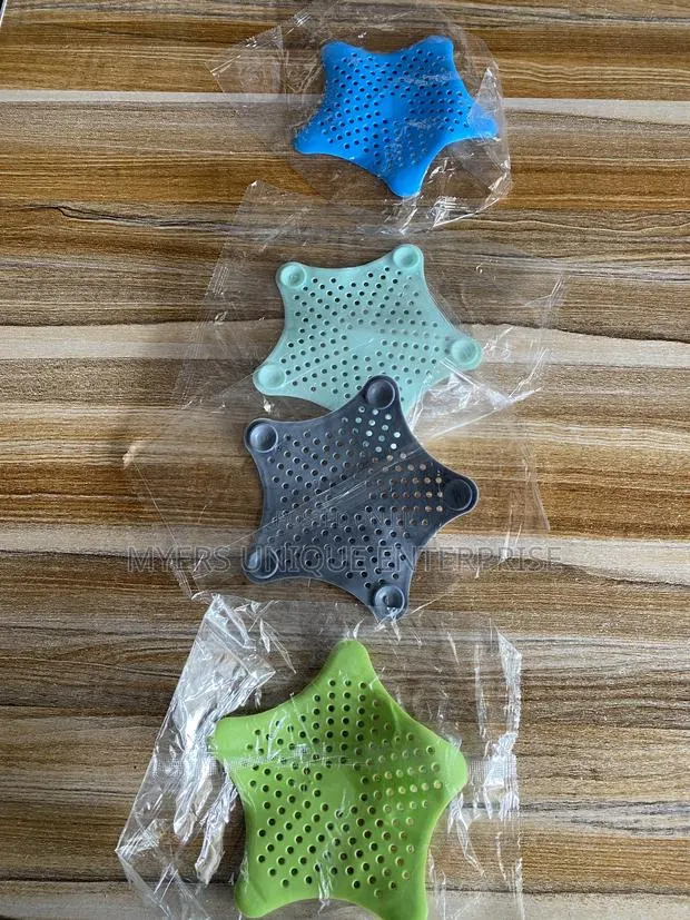 5pcs Silicone Shower Drain Cover - Star Hair Stopper Catcher · Photo 1