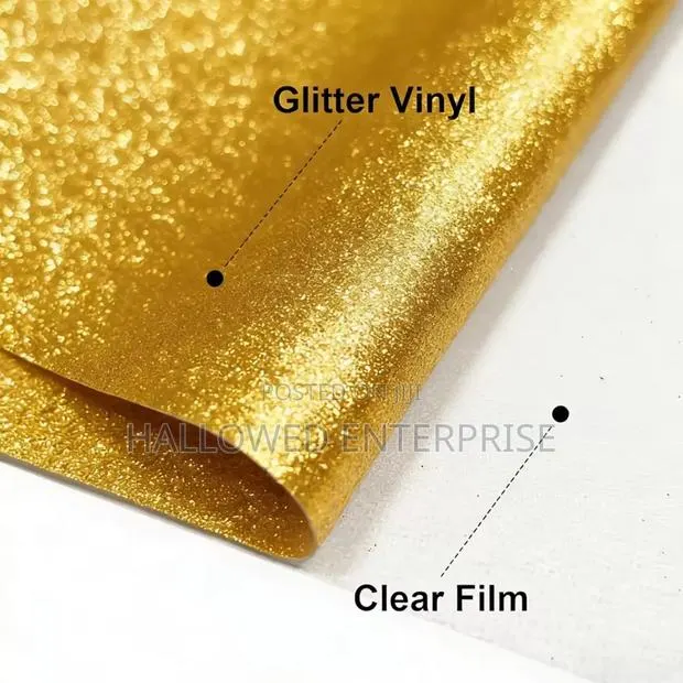 Glitter/Shiny Heat Transfer Vinyl for Tshirt, Bags, Caps · Photo 2