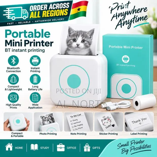 Portable Mini Printer – Bluetooth Thermal for Photos, Notes Labels · Photo 1
