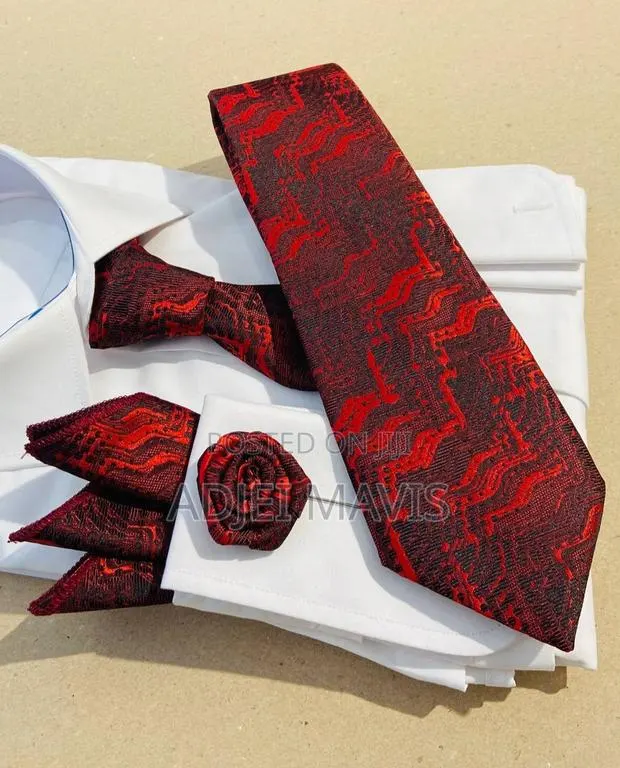 Red Microfiber Men’S Ties Set · Photo 1
