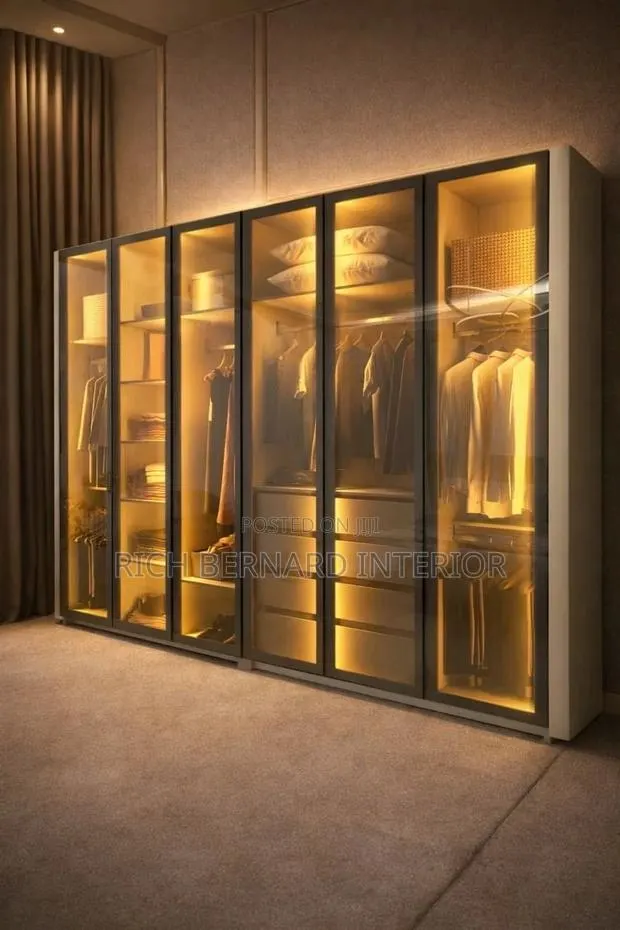 The Aura Glass Wardrobe-6 Door Led Closet · Photo 1