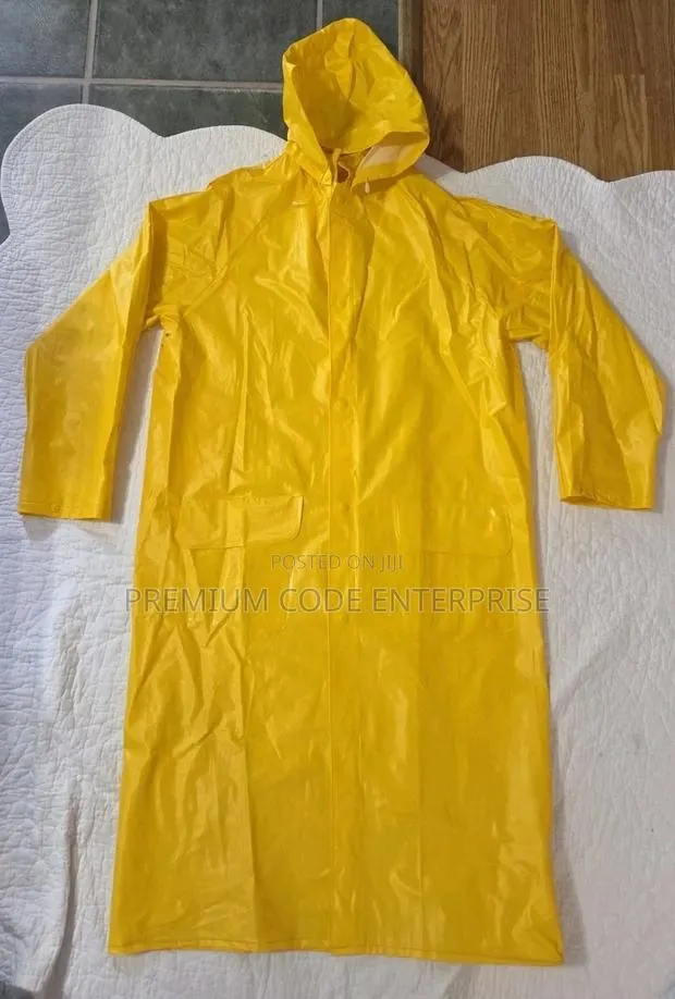 Yellow Non Reflective Raincoat – Straight Design, Waterproof & Durable · Photo 1