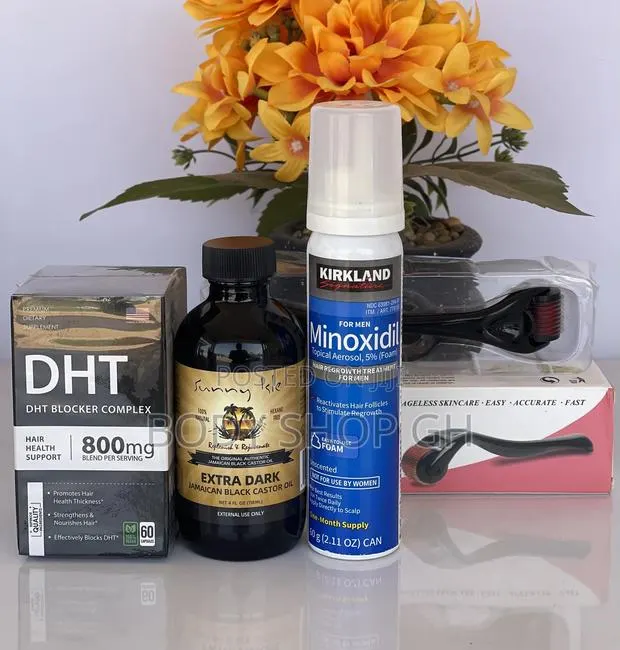 Hair Regrowth Set - Kirkland Minoxidil Foam + Roller Etc · Photo 1