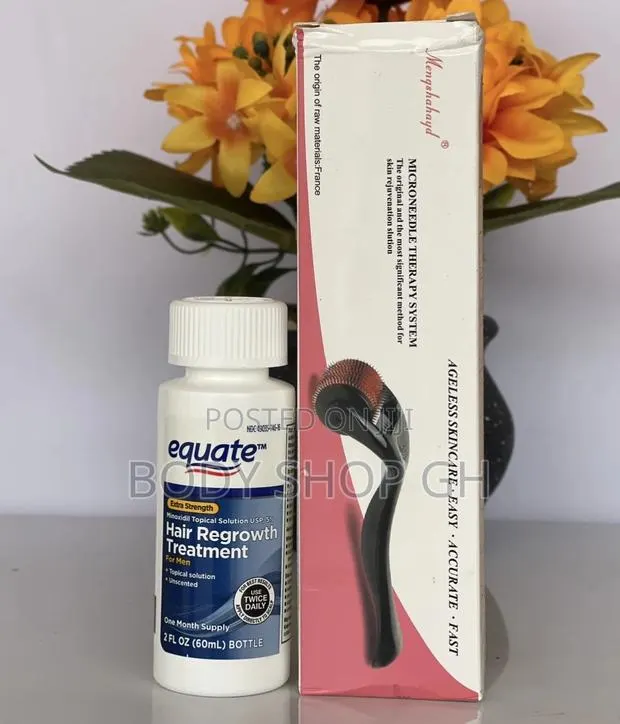 Extra Strength Equate Minoxidil + Derma Roller - Kirkland Minoxidil · Photo 1