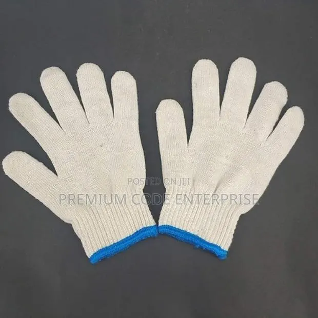 White Knitted Cotton Work Gloves – Comfortable Protective Hand Gloves · Photo 1