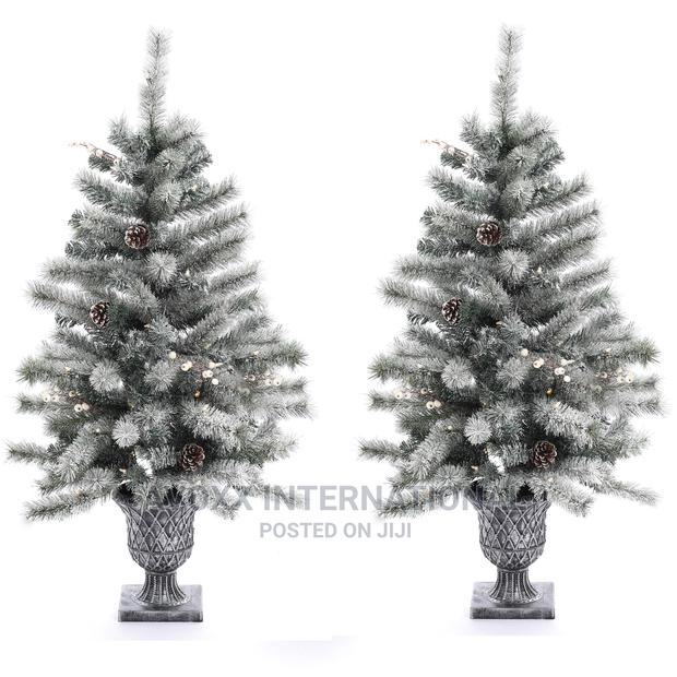 2 Pack 3’ Lighted Flocked Virginia Pine Trees · Photo 3