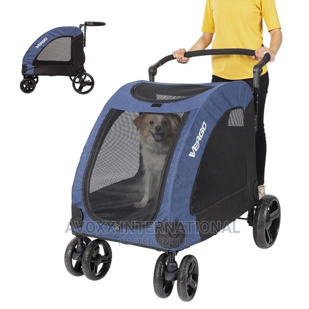 Pet Four-Wheeled Stroller Dog Trolley Cat Carts- Foldable · Photo 1