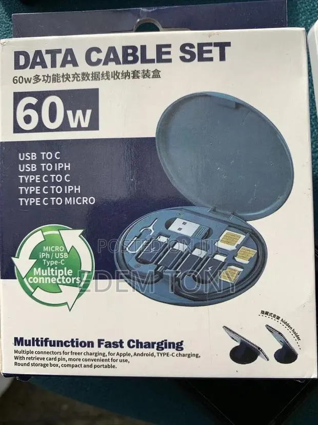 Multifunction Data Cable Set Storage Box 60w Fast Charge Easy Storage · Photo 1