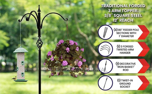 Erva Super Tall Trio Bird Feeder Decorative Pole System · Photo 7