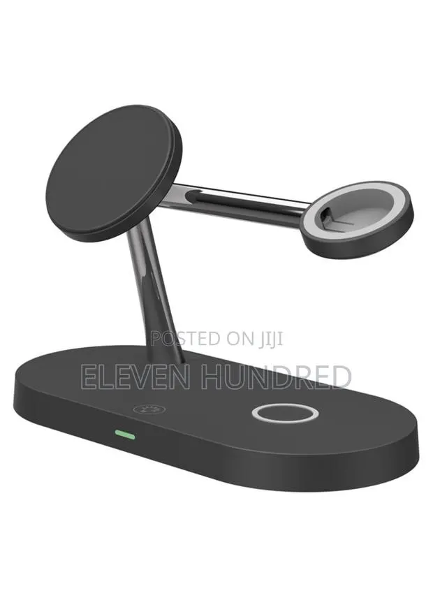 4 in 1 15w Max Magnetic Wireless Charger With Led Night Light (Black) · Photo 1
