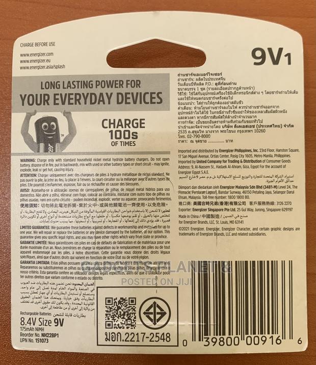 9volts Energizer Battery - 9v1 (175mah) · Photo 2