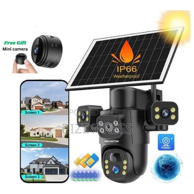 4g Solar Security Camera – 3 Lens · Photo 1
