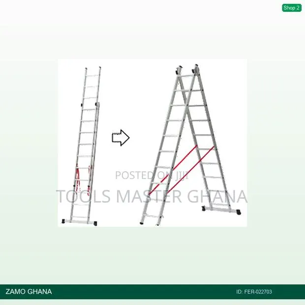 Ferral 2x10 Steps Elite 67 Double 3 Slide Ladder Aluminiu - Fer-022703 · Photo 1