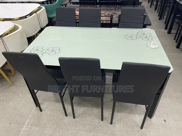 Glass Top 6 Seater Dining Set · Photo 1