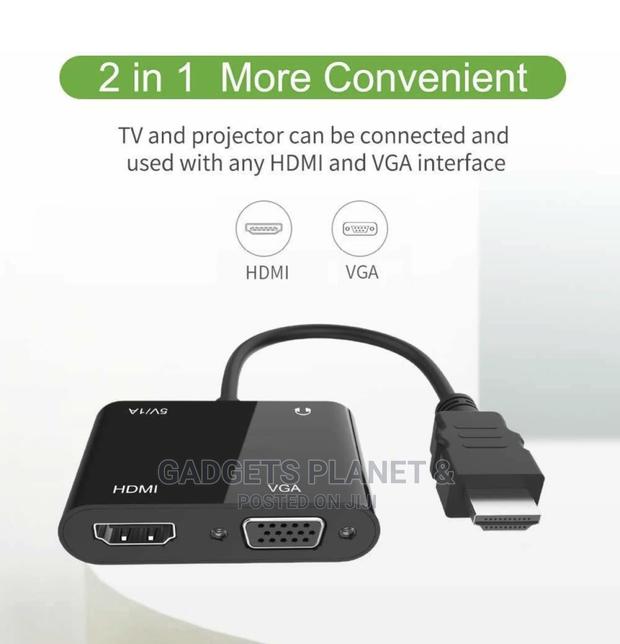 HDMI to HDMI+VGA Adapter With Audio for Dual Display - Black · Photo 3