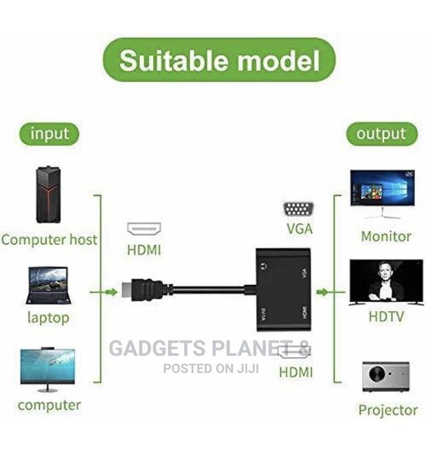 HDMI to HDMI+VGA Adapter With Audio for Dual Display - Black · Photo 2