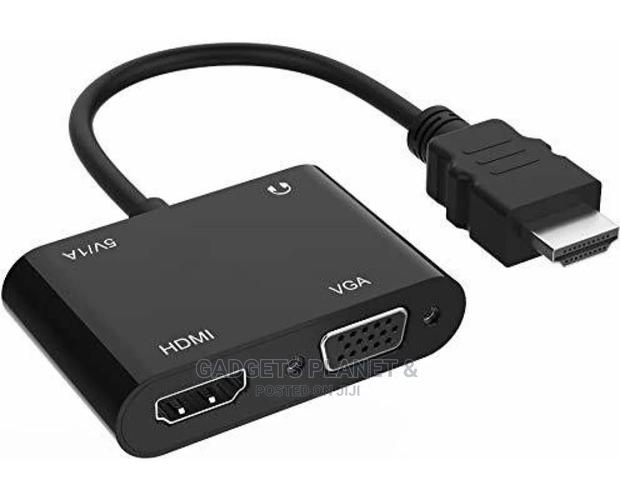HDMI to HDMI+VGA Adapter With Audio for Dual Display - Black · Photo 1