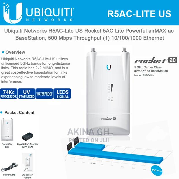 Ubiquiti Rocket 5ac Lite 5ghz Airmax Base Station R5ac-Lite · Photo 4