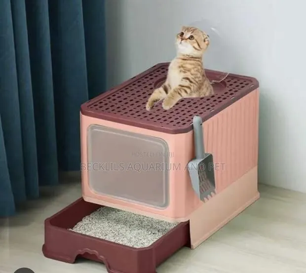 Pink Cat Litter Box With Lid · Photo 1