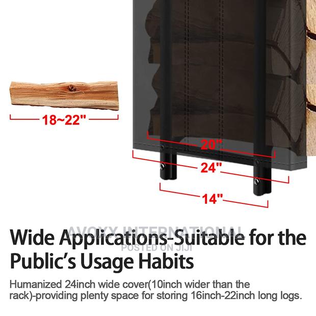 Amagabeli 4ft Firewood Log Rack With Cover Combo Set · Photo 2