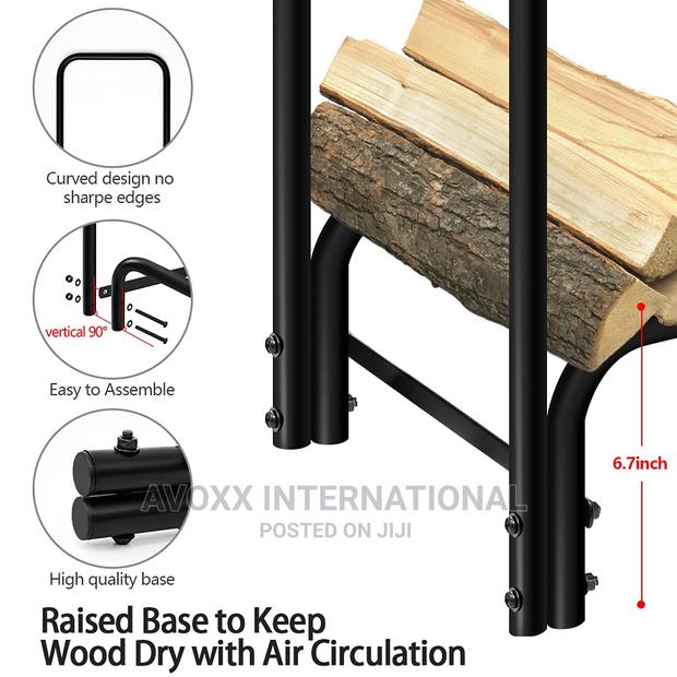 Amagabeli 4ft Firewood Log Rack With Cover Combo Set · Photo 4