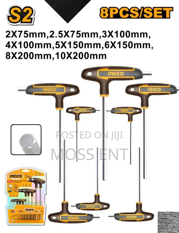 8 PCS T-Handle Hex Wrench Set - Hhkt80818 · Photo 1