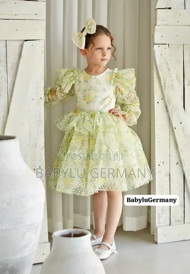 Luxury Brand Turkey Imported Green /Yellow Princess Dress · Photo 1
