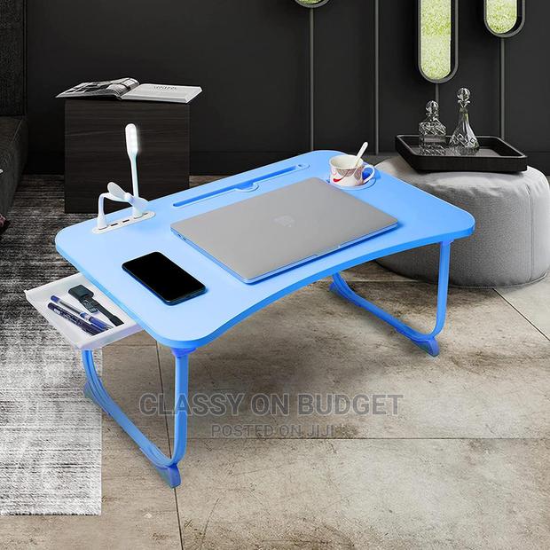 Foldable Laptop Table With Usb, Drawer, Fan · Photo 1