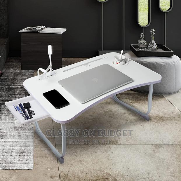 Foldable Laptop Table With Usb, Drawer, Fan · Photo 2