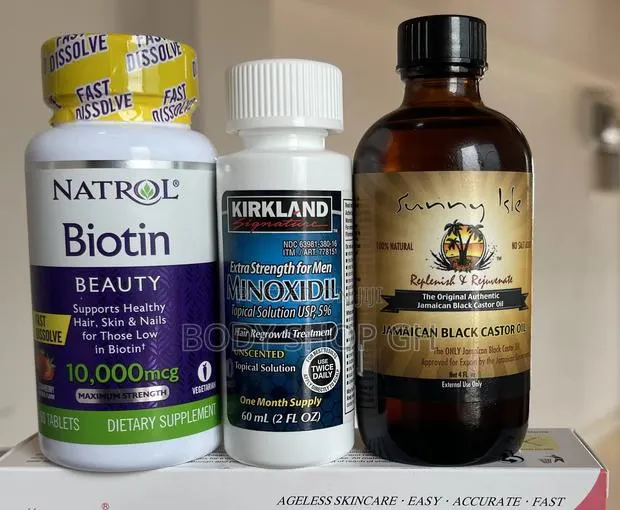 Kirkland Minoxidil + Castor Oil + Natrol Biotin Beard Pack · Photo 1