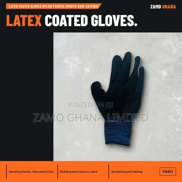 Latex Coated Gloves Nylon Foamed Smooth Edge Safeway - 210853 · Photo 1